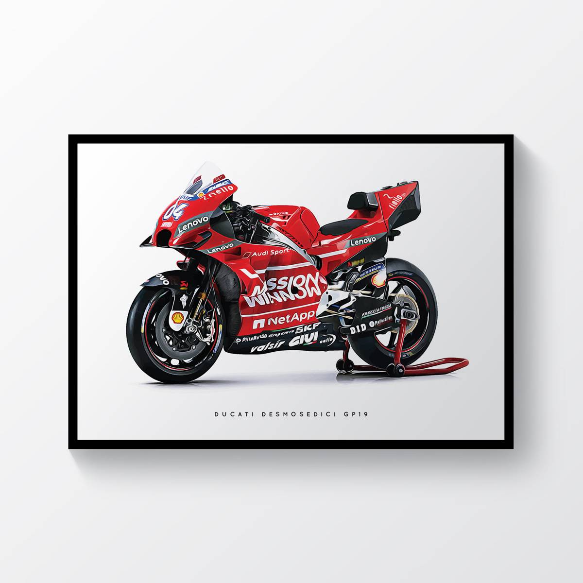 Ducati Desmosedici Gp19 Bike Superbike Motogp Bike Moto Gp Motorcycle Motorbike Superbike - Poster | Canvas Wall Art Print