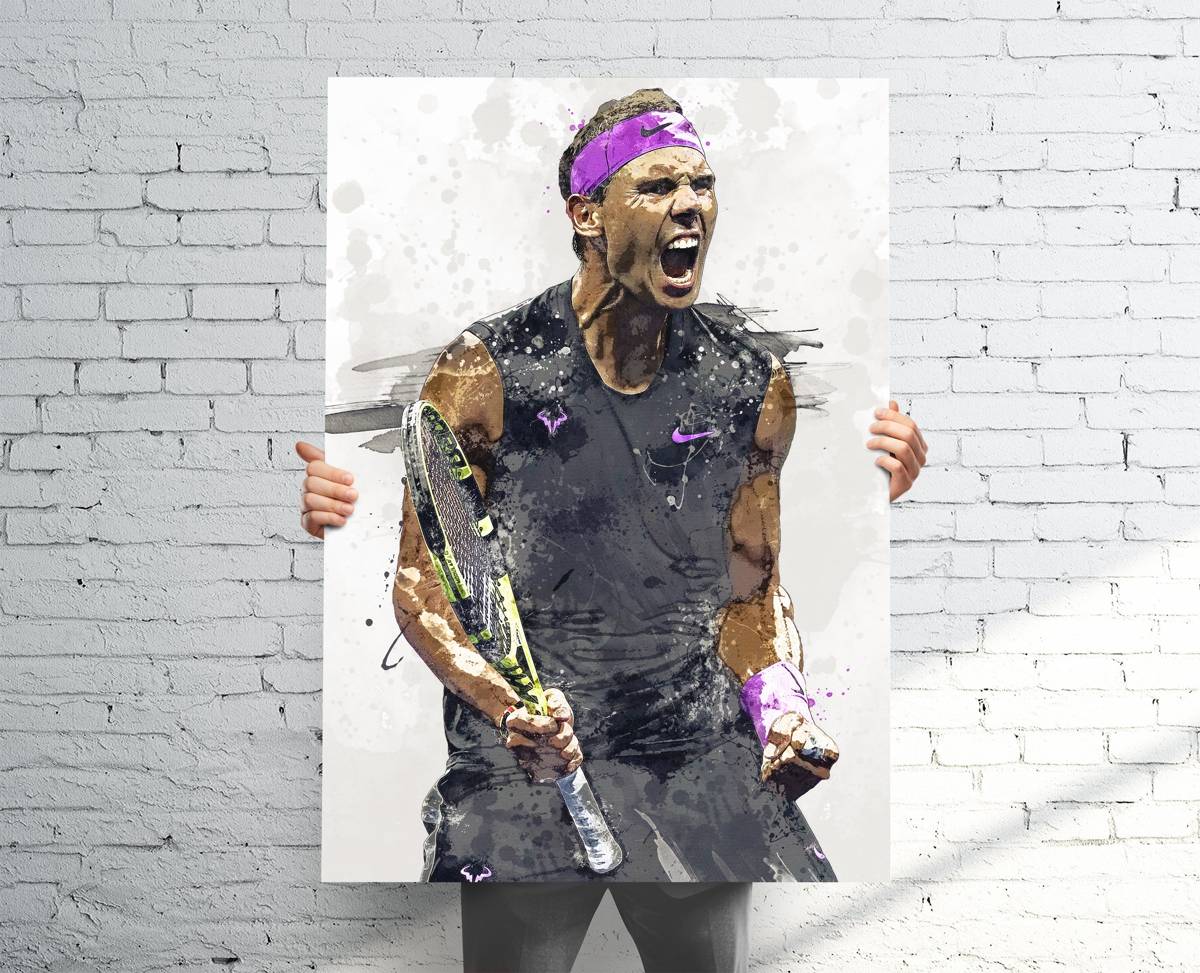 Rafael Nadal (V2) Us Open 2019 Sports Art Print, Tennis Fan, Sports Decor – Poster | Canvas Wall Art Print