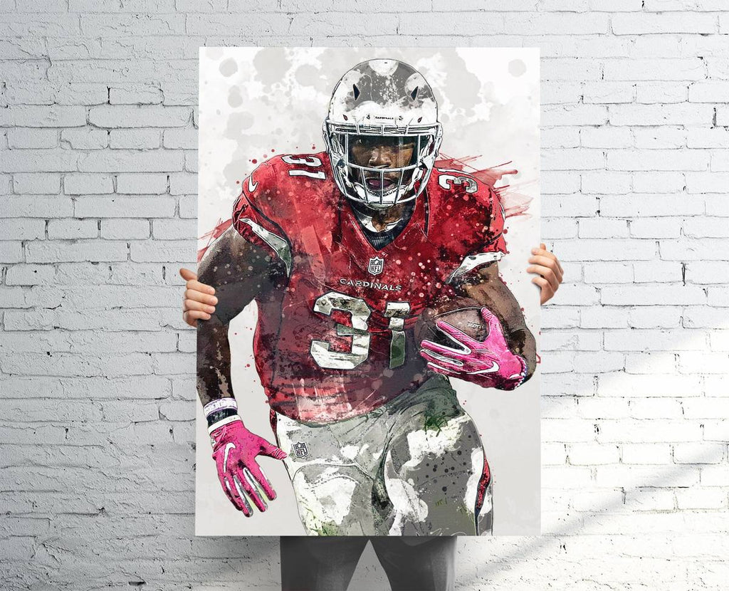 David Johnson Arizona Cardinals Sports Art Print, Football Fan, Sports Decor – Poster | Canvas Wall Art Print