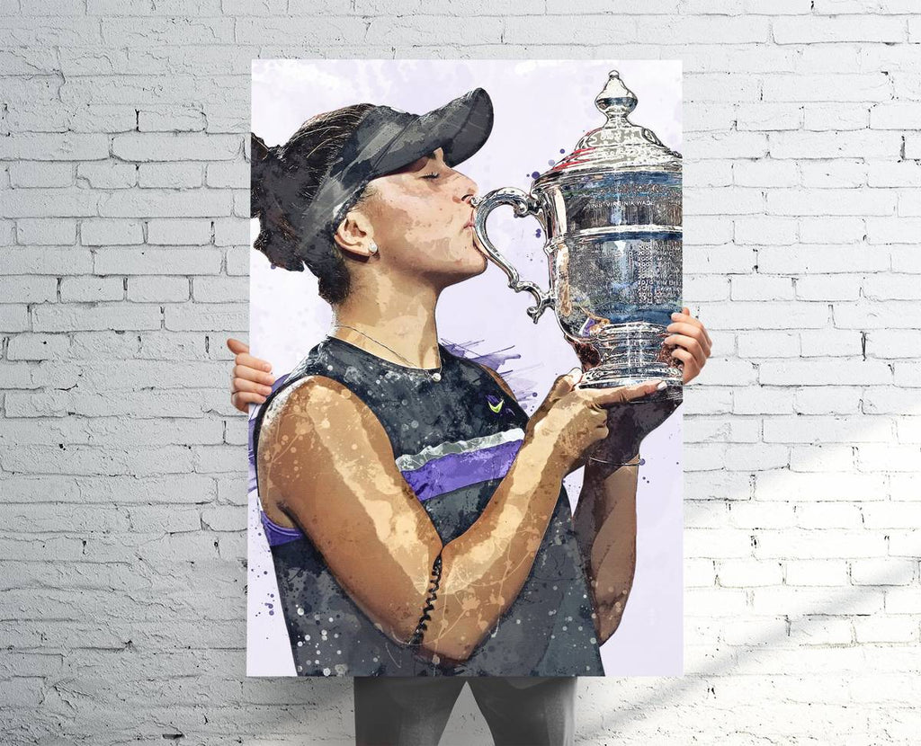Bianca Andreescu Us Open Champ Tennis Sports Art Print, Tennis, Sports Decor – Poster | Canvas Wall Art Print