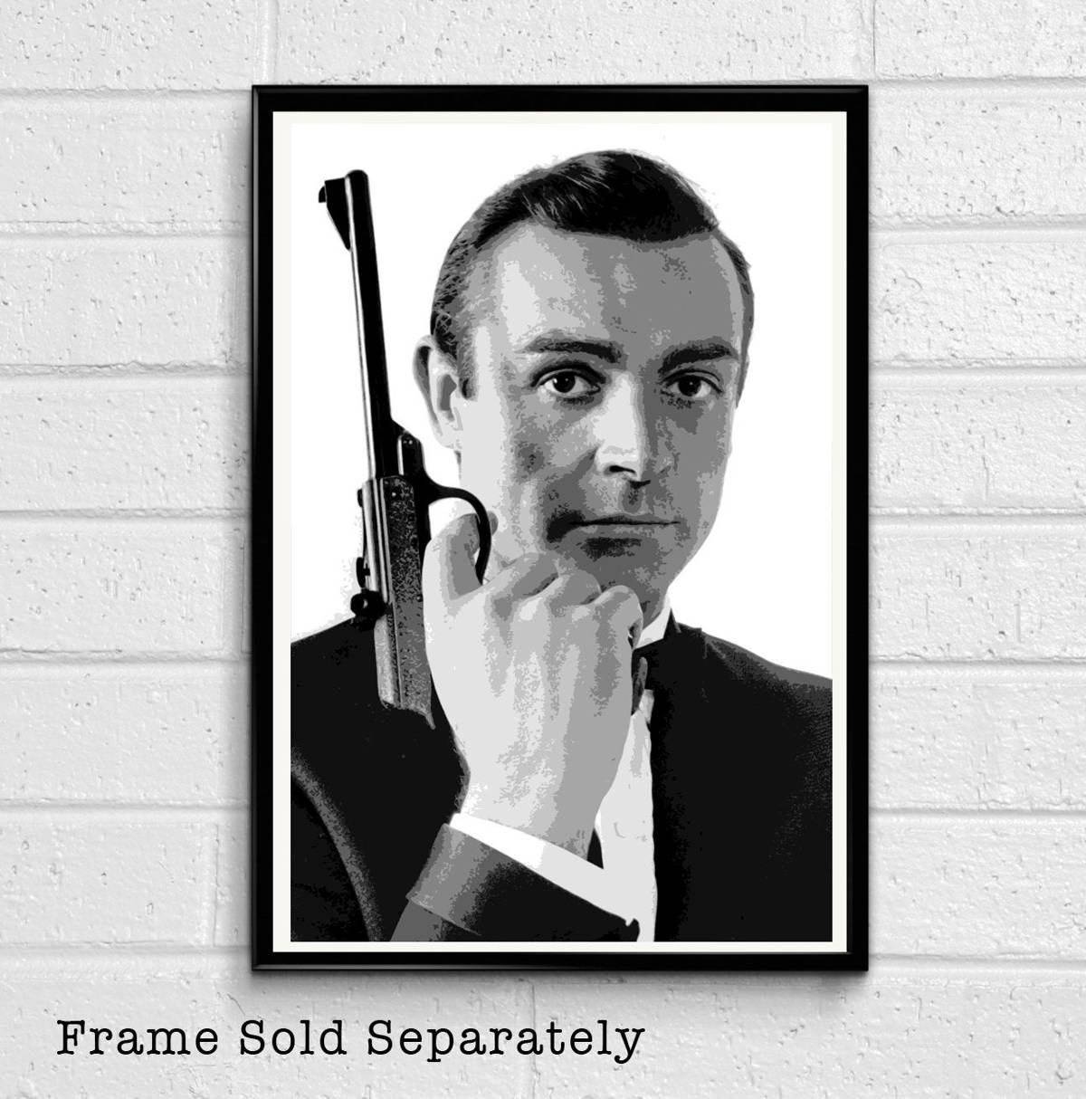 007 James Bond Sean Connery Illustration #13 - British Spy Film Movie - Poster | Canvas Wall Art Print