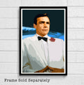 007 James Bond Sean Connery Illustration #14 - British Spy Film Movie - Poster | Canvas Wall Art Print