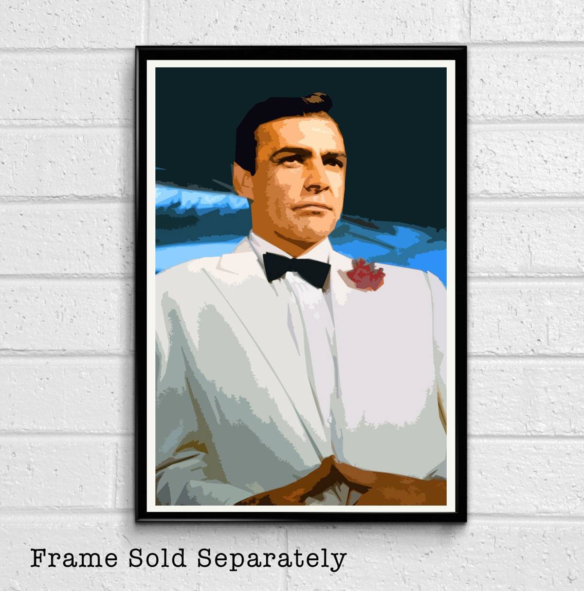007 James Bond Sean Connery Illustration #14 - British Spy Film Movie - Poster | Canvas Wall Art Print