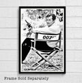 007 James Bond Roger Moore Illustration #3 - British Spy Film Movie - Poster | Canvas Wall Art Print