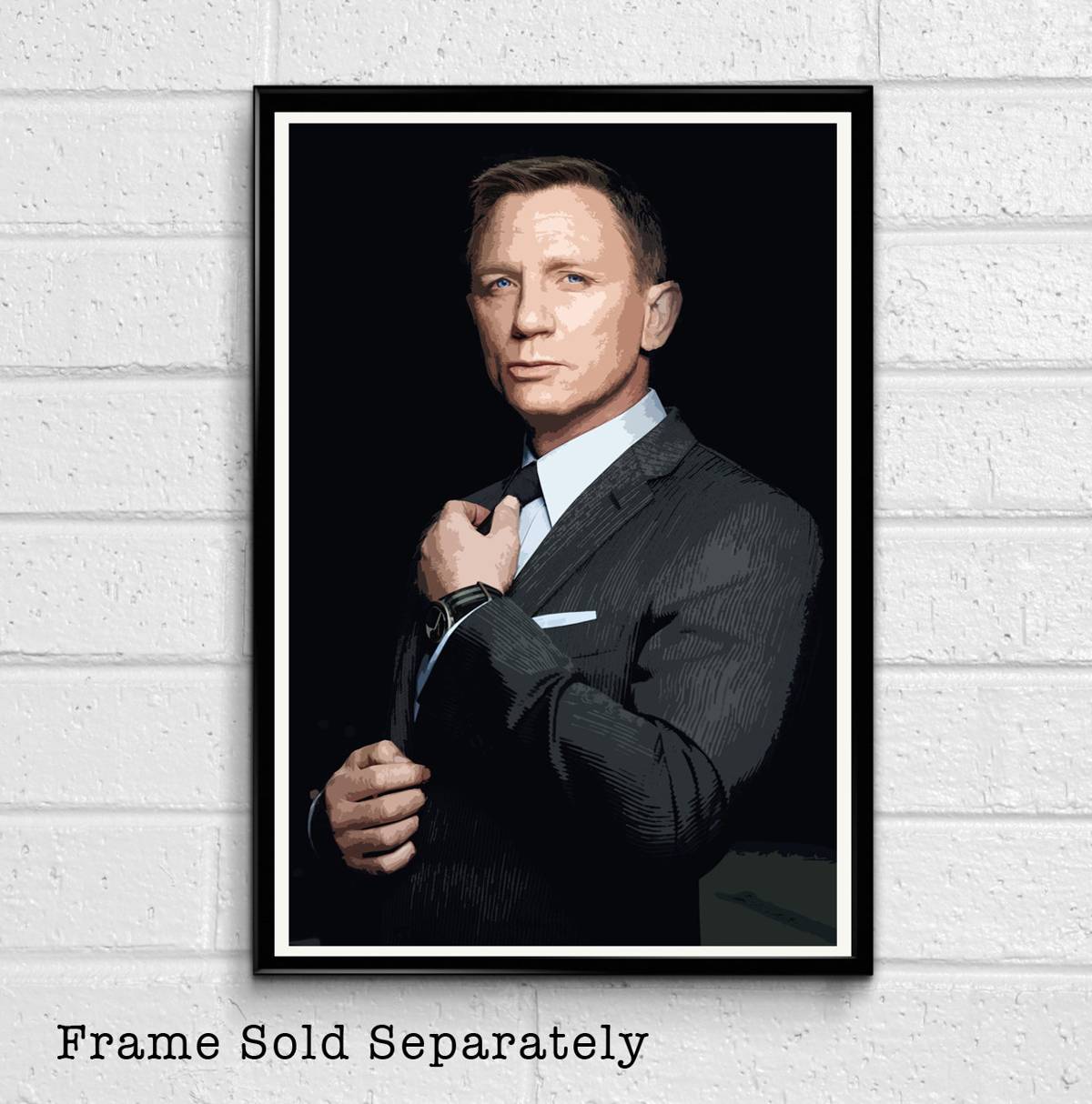 007 James Bond Daniel Craig Illustration #3 - British Spy Film Movie - Poster | Canvas Wall Art Print