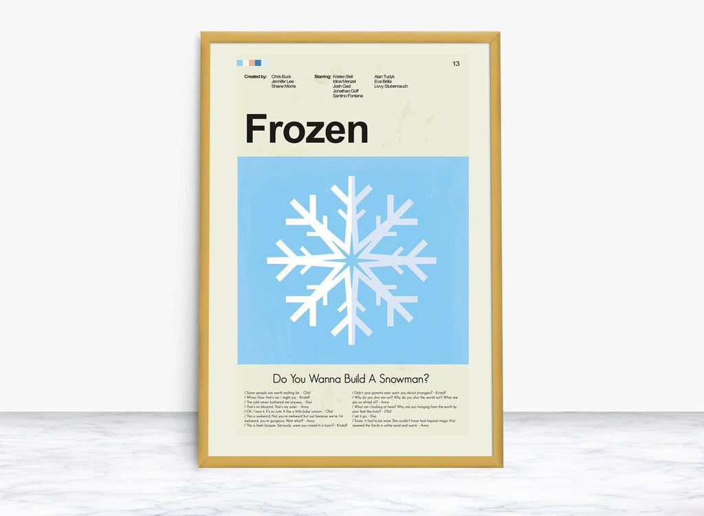 Frozen Mid-Century Modern Inspired Print - Poster | Canvas Wall Art Print