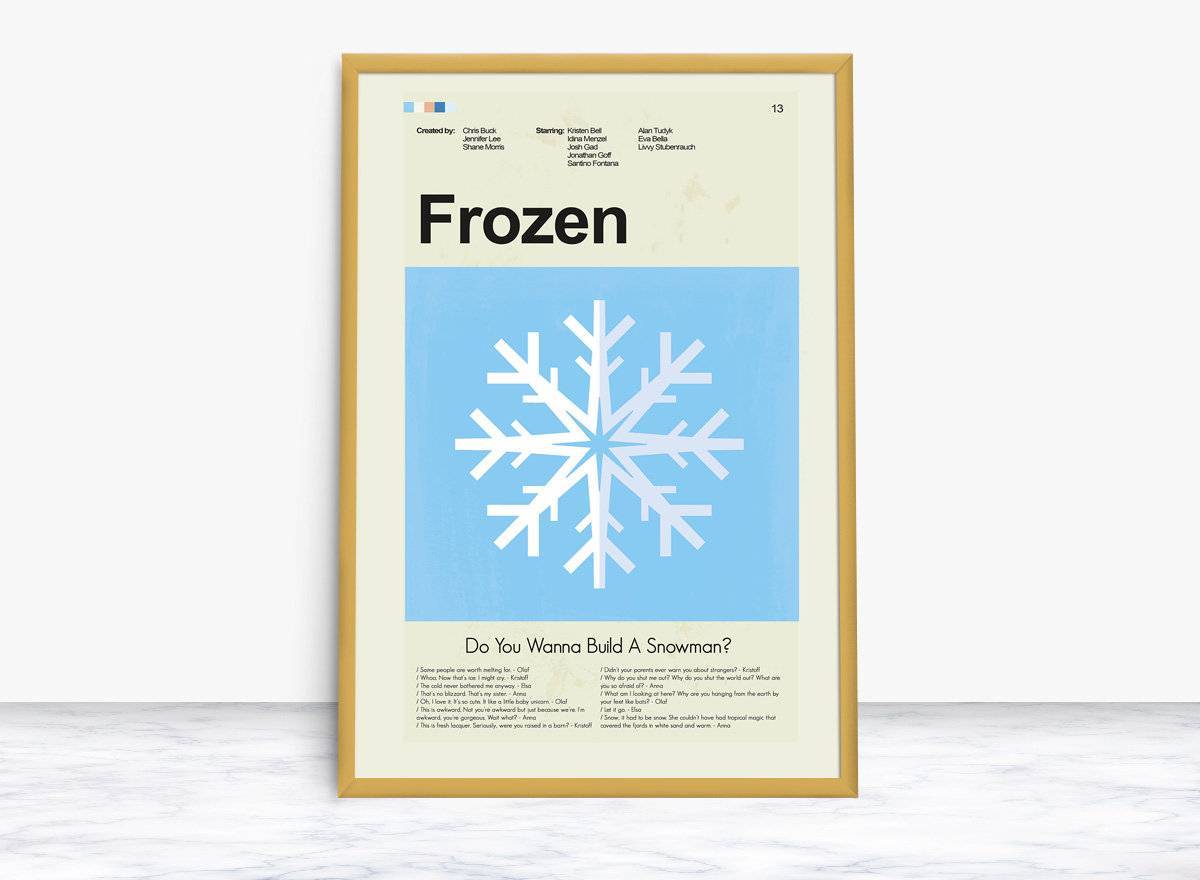Frozen Mid-Century Modern Inspired Print - Poster | Canvas Wall Art Print