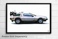 Delorean Time Machine From Back To The Future Illustration - Sci-Fi Time Travel Film Movie - Poster | Canvas Wall Art Print
