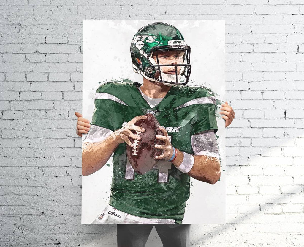 Sam Darnold New York Jets Sports Art Print, Football Fan, Sports Decor – Poster | Canvas Wall Art Print