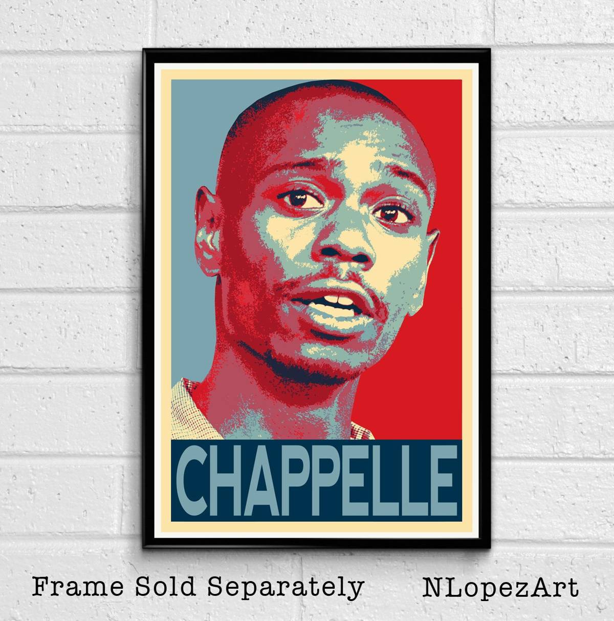 Dave Chappelle Illustration - Hollywood Comedian Icon Movie Film - Poster | Canvas Wall Art Print