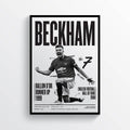 David Beckham B&amp;Amp;Amp;W Manchester United Football Player Legend Print Mufc - Poster | Canvas Wall Art Print