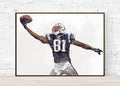 Randy Moss Catch New England Patriots Sports Art Print, Football Fan, Sports Decor – Poster | Canvas Wall Art Print