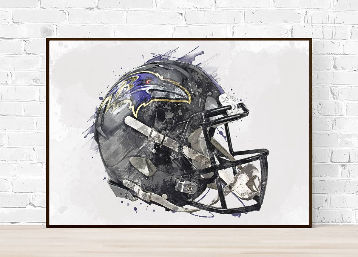 Baltimore Ravens Helmet - Sports Art Decor - Football Helmet Art - Man Cave Gift – Poster | Canvas Wall Art Print