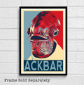 Star Wars Admiral Ackbar Rebel Illustration - Film Movie - Poster | Canvas Wall Art Print