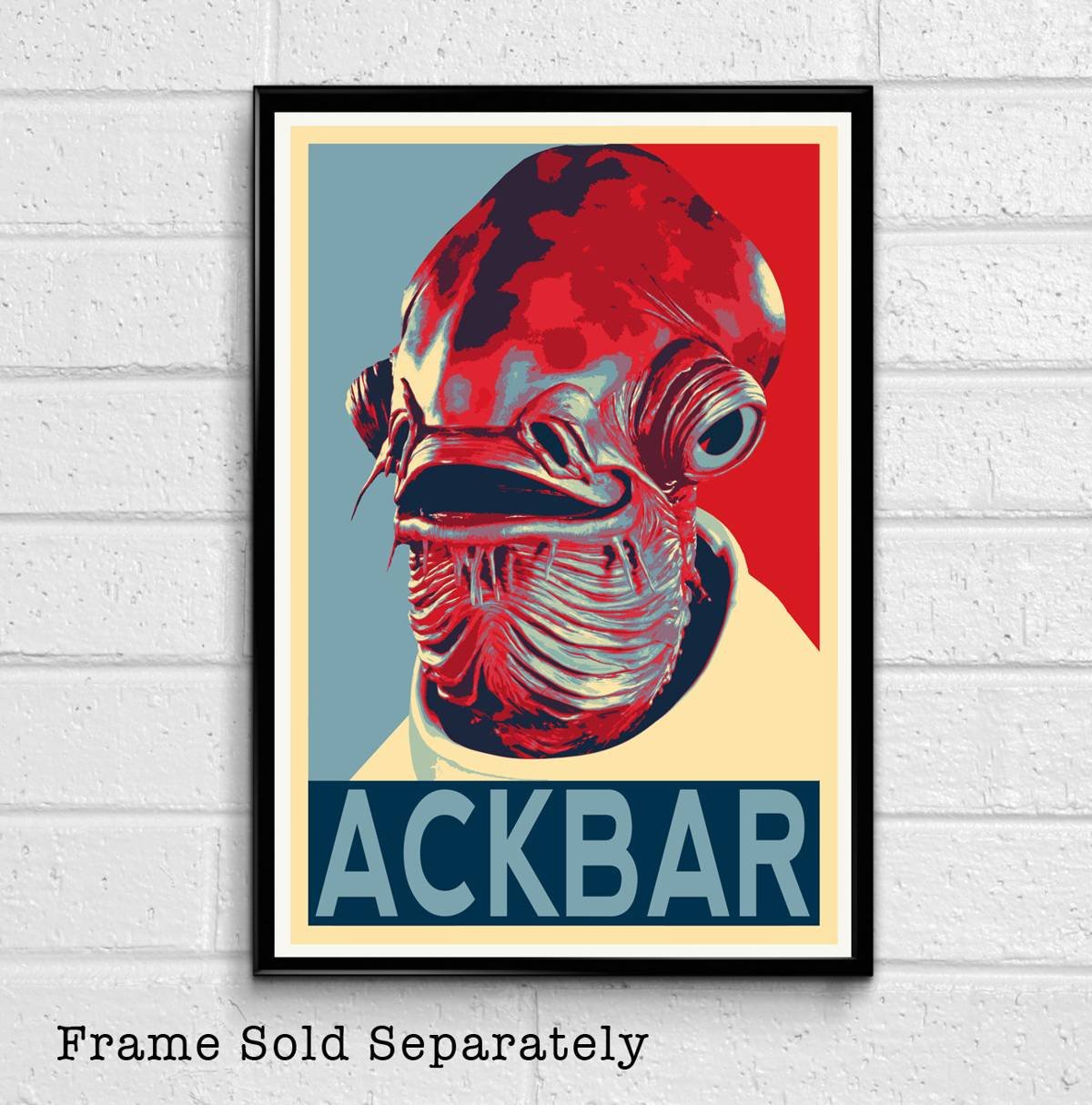 Star Wars Admiral Ackbar Rebel Illustration - Film Movie - Poster | Canvas Wall Art Print