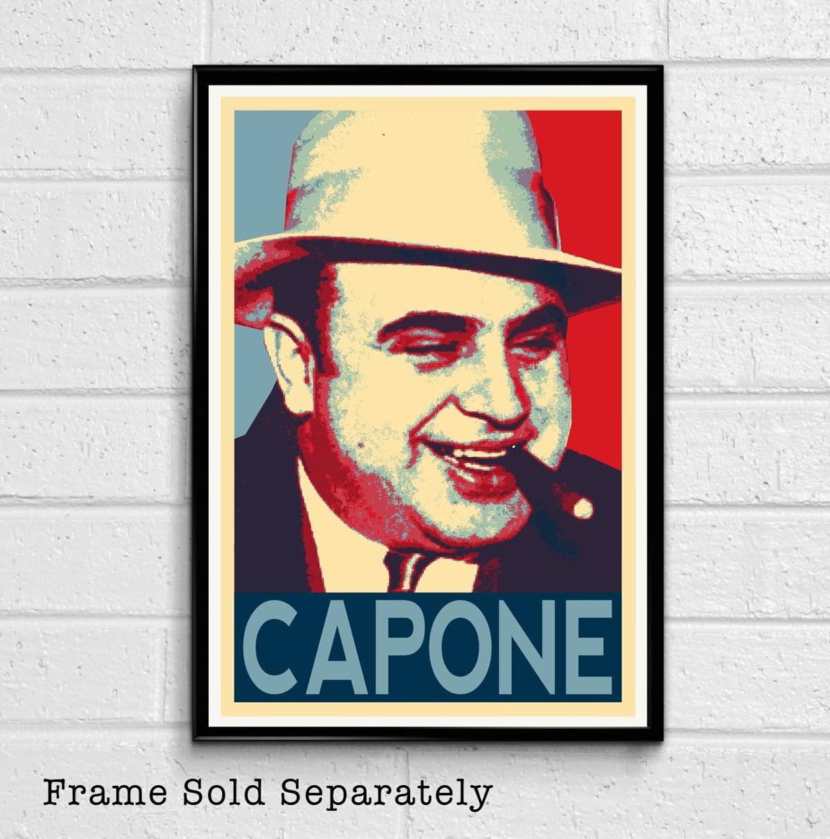 Al Capone Political Illustration #2 - American Gangster Mafia Mobster - Poster | Canvas Wall Art Print