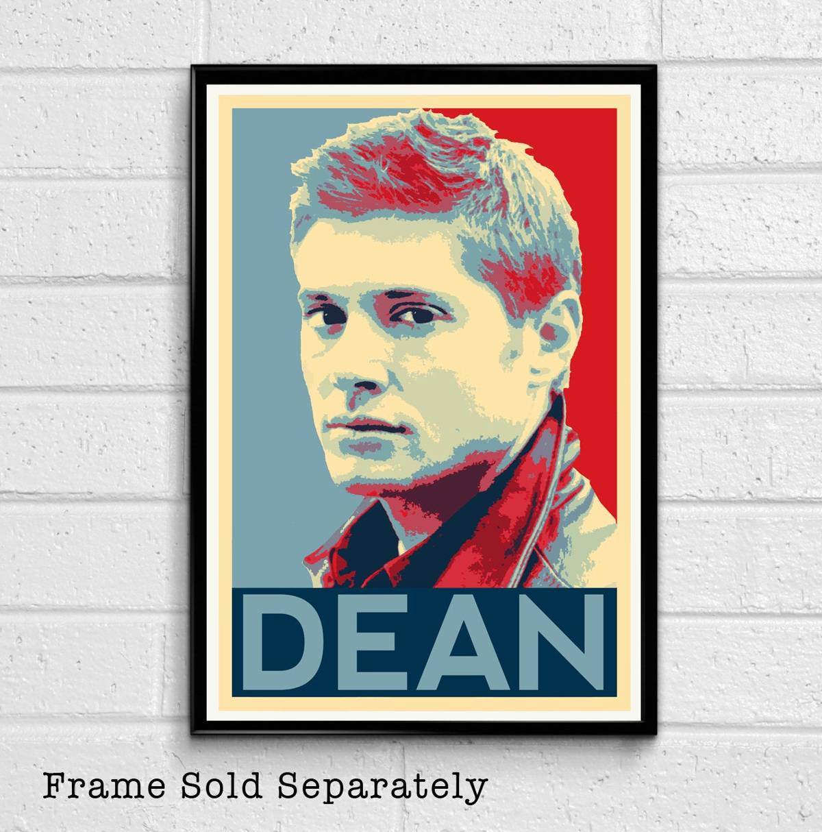 Dean Winchester Supernatural Political Illustration - Sci-Fi Horror Television - Poster | Canvas Wall Art Print