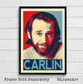 George Carlin Political Illustration - Hollywood Comedian Icon Movie Film - Poster | Canvas Wall Art Print