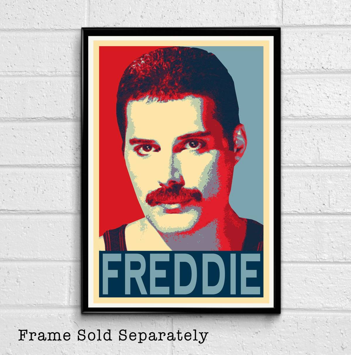 Freddie Mercury Of Queen Illustration #10 - Rock And Roll Music Icon - Poster | Canvas Wall Art Print