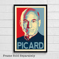 Captain Jean Luke Picard From Star Trek Illustration #2 - Patrick Stewart Sci-Fi Film Movie - Poster | Canvas Wall Art Print