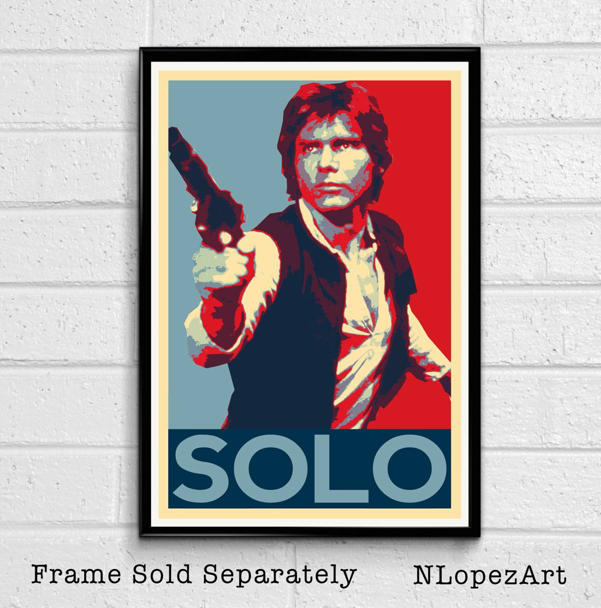 Han Solo Star Wars Illustration #2 - Sci-Fi Film Movie Smuggler - Poster | Canvas Wall Art Print
