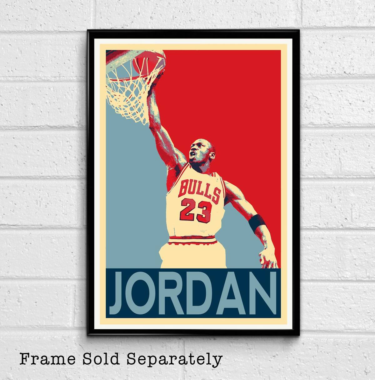 Michael Jordan Basketball Illustration #2 - Bulls Sports Icon - Poster | Canvas Wall Art Print