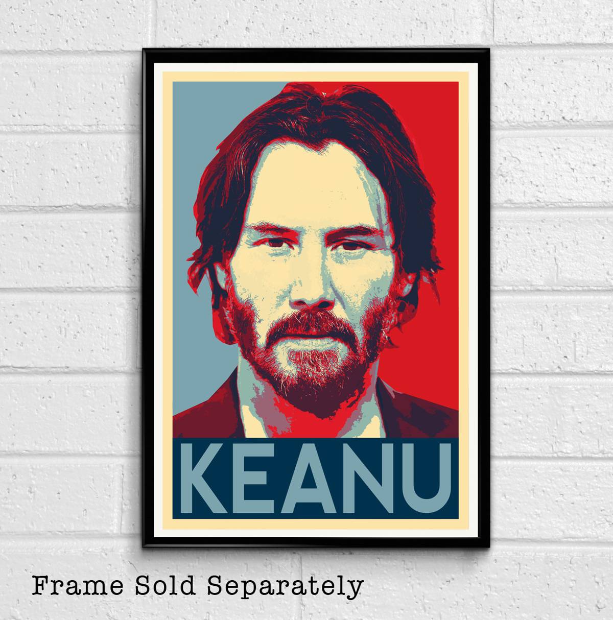 Keanu Reeves Illustration - Canadian Actor Bill And Ted Matrix - Poster | Canvas Wall Art Print