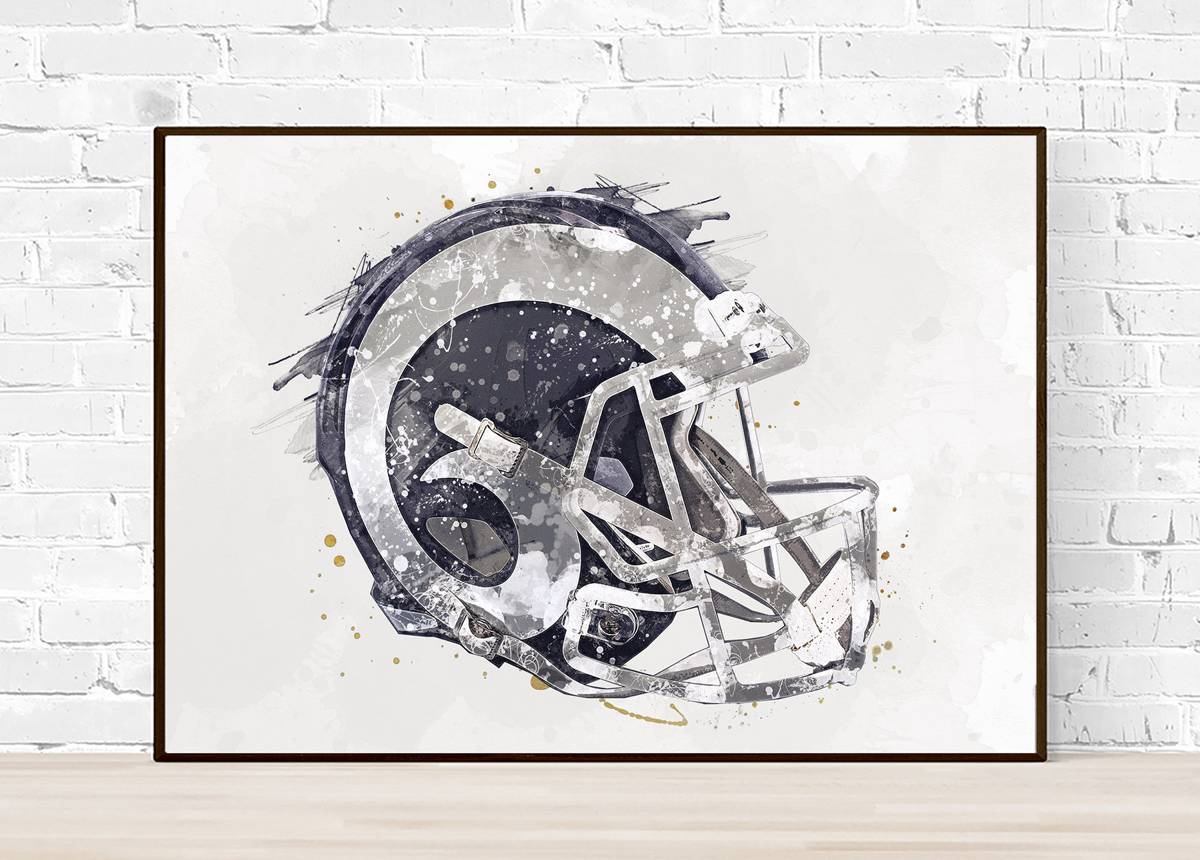 Los Angeles Rams Helmet - Sports Art Decor - Football Helmet Art – Poster | Canvas Wall Art Print