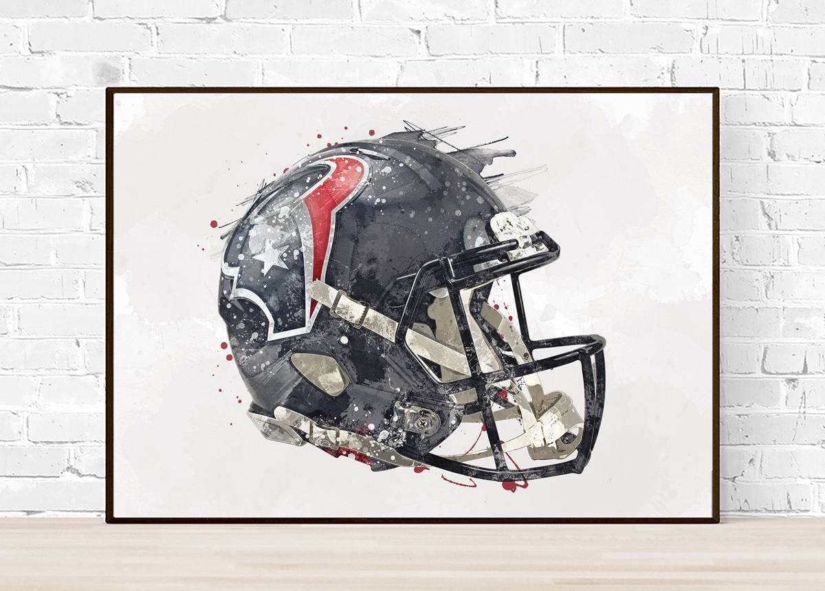 Houston Texans Helmet - Sports Art Decor - Football Helmet Art – Poster | Canvas Wall Art Print