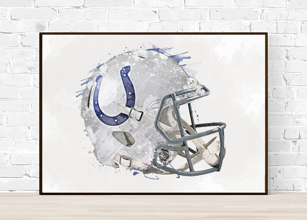 Indianapolis Colts Helmet - Sports Art Decor - Football Helmet Art – Poster | Canvas Wall Art Print