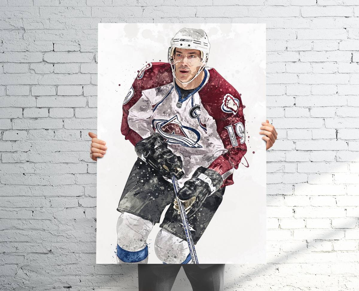 Joe Sakic Colorado Avalanche Sports Art Print, Hockey, Sports Decor – Poster | Canvas Wall Art Print