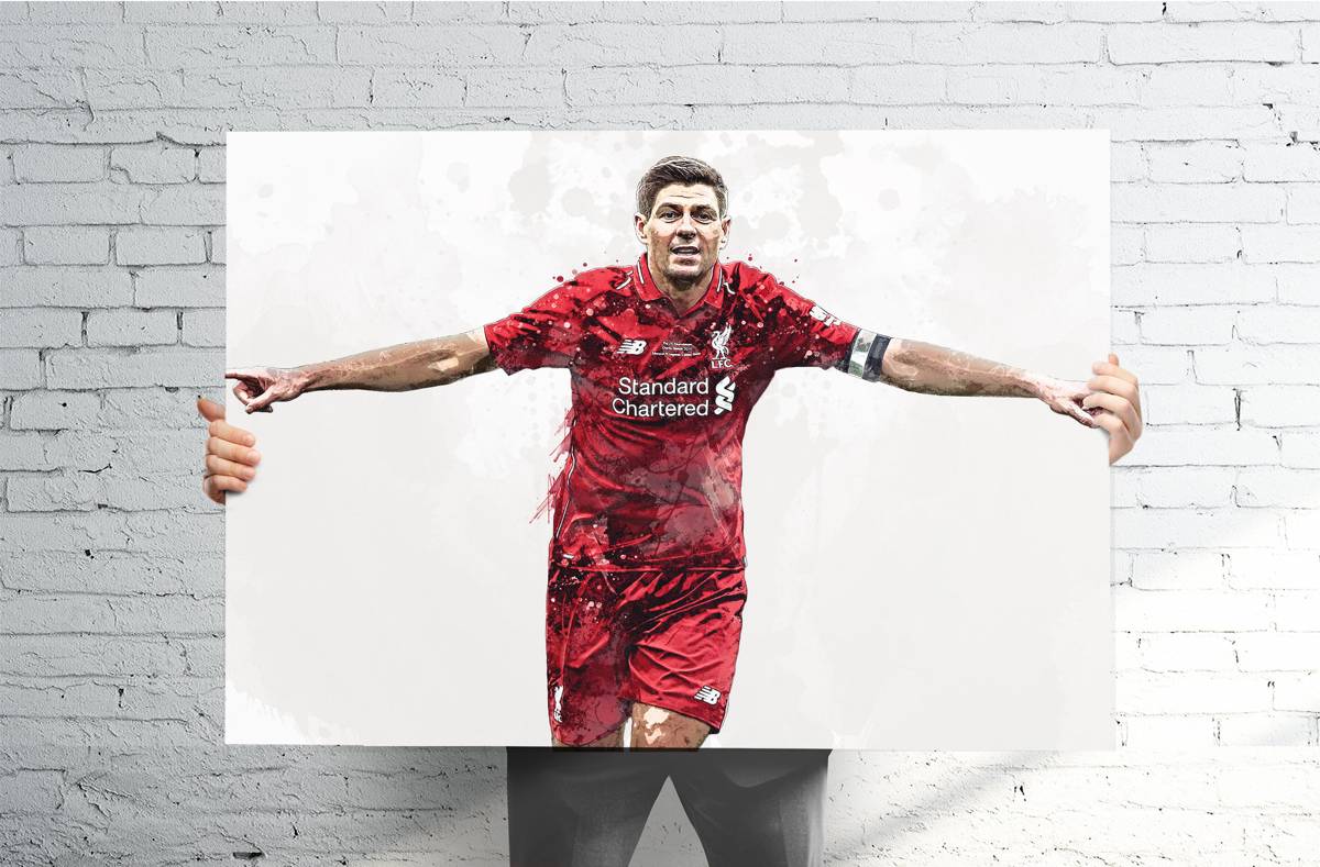 Steven Gerrard Liverpool Sports Art Print, Soccer/Football, Sports Decor – Poster | Canvas Wall Art Print