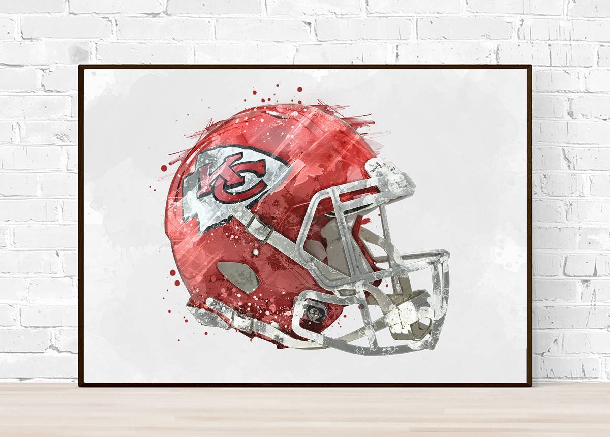 Kansas City Chiefs Helmet - Sports Art Decor - Football Helmet Art – Poster | Canvas Wall Art Print
