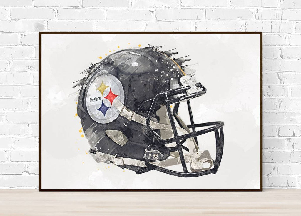 Pittsburgh Steelers Helmet - Sports Room Decor - Football Helmet Art – Poster | Canvas Wall Art Print