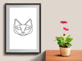 Cat Wall Art. Cats Line Wall Decor. Modern Room. - Poster | Canvas Wall Art Print