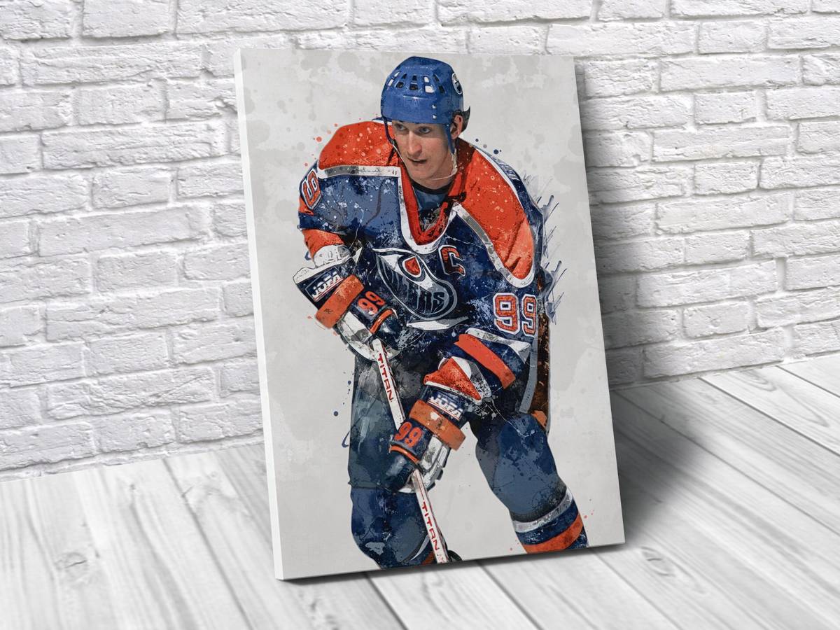 Wayne Gretzky Edmonton Oilers Sports Art Print, Hockey, Sports Decor – Poster | Canvas Wall Art Print