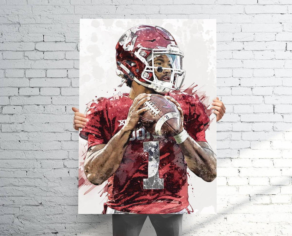 Kyler Murray Oklahoma Sooners Sports Art Print, Football, Sports Decor – Poster | Canvas Wall Art Print