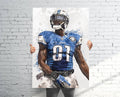 Calvin Johnson Detroit Lions Sports Art Print, Football Fan, Sports Decor – Poster | Canvas Wall Art Print