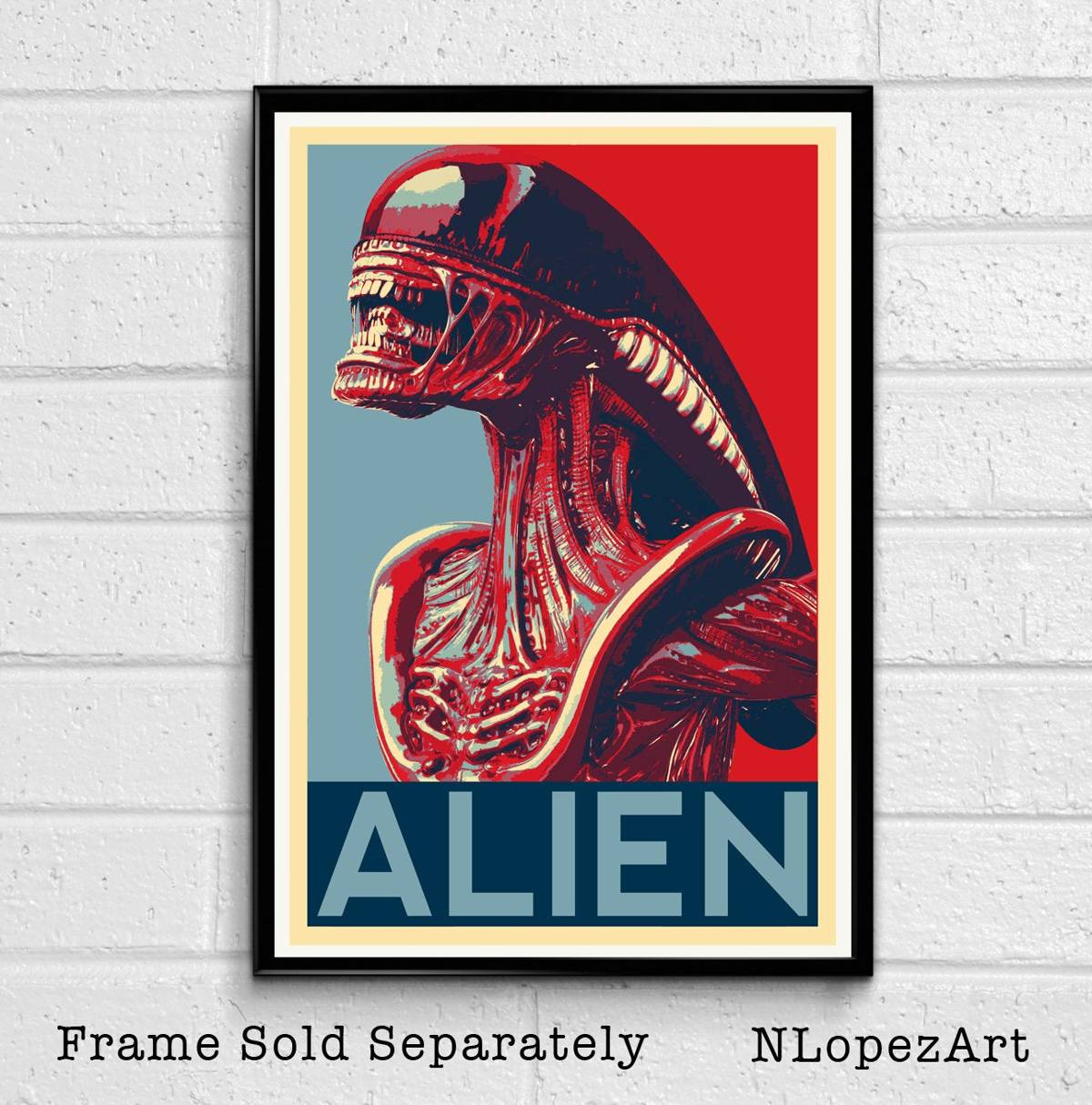 Alien Xenomorph Illustration #5 - Horror Monster Movie Sci-Fi Film - Poster | Canvas Wall Art Print