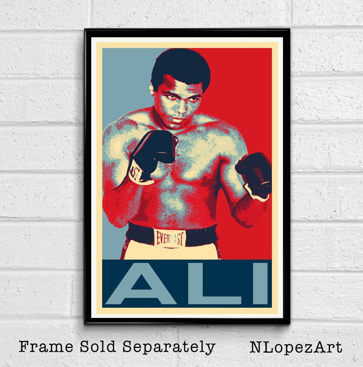 Boxer Muhammad Ali Illustration #2 - Cassius Clay Boxing Sports Icon - Poster | Canvas Wall Art Print