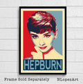 Audrey Hepburn Illustration #6 - Breakfast At Tiffany'S Film Hollywood Icon Movie - Poster | Canvas Wall Art Print