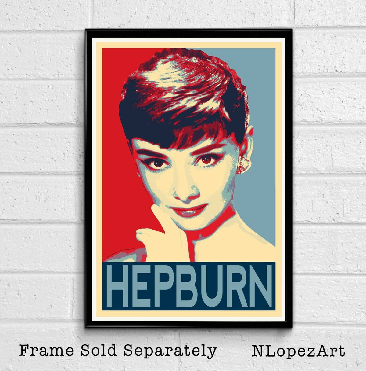 Audrey Hepburn Illustration #6 - Breakfast At Tiffany'S Film Hollywood Icon Movie - Poster | Canvas Wall Art Print