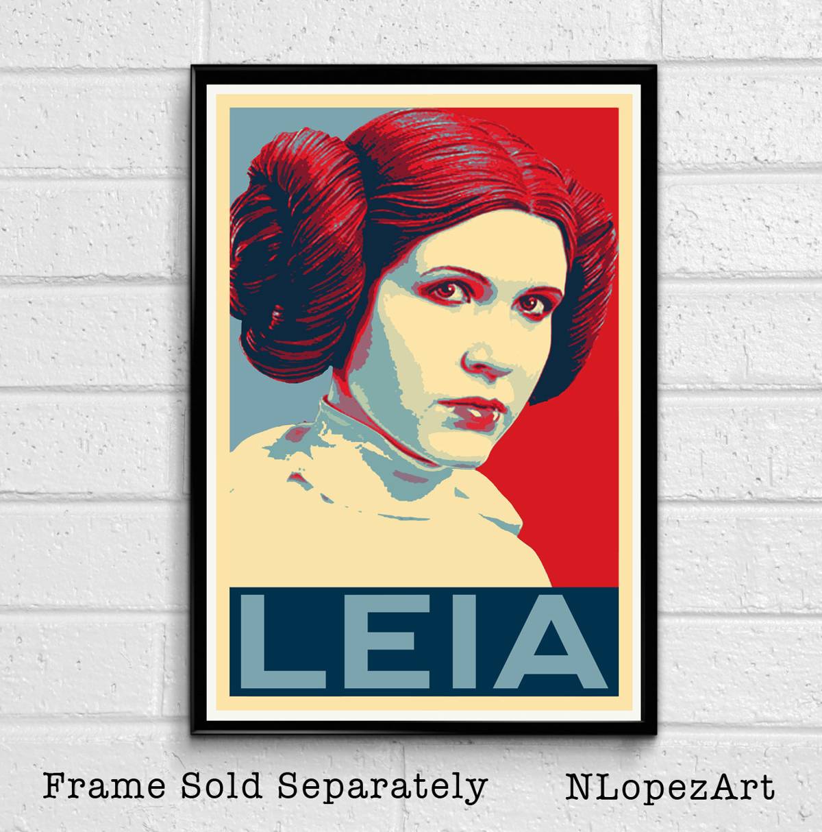 Princess Leia Organa Star Wars Illustration #4 - Sci-Fi Film Movie - Poster | Canvas Wall Art Print