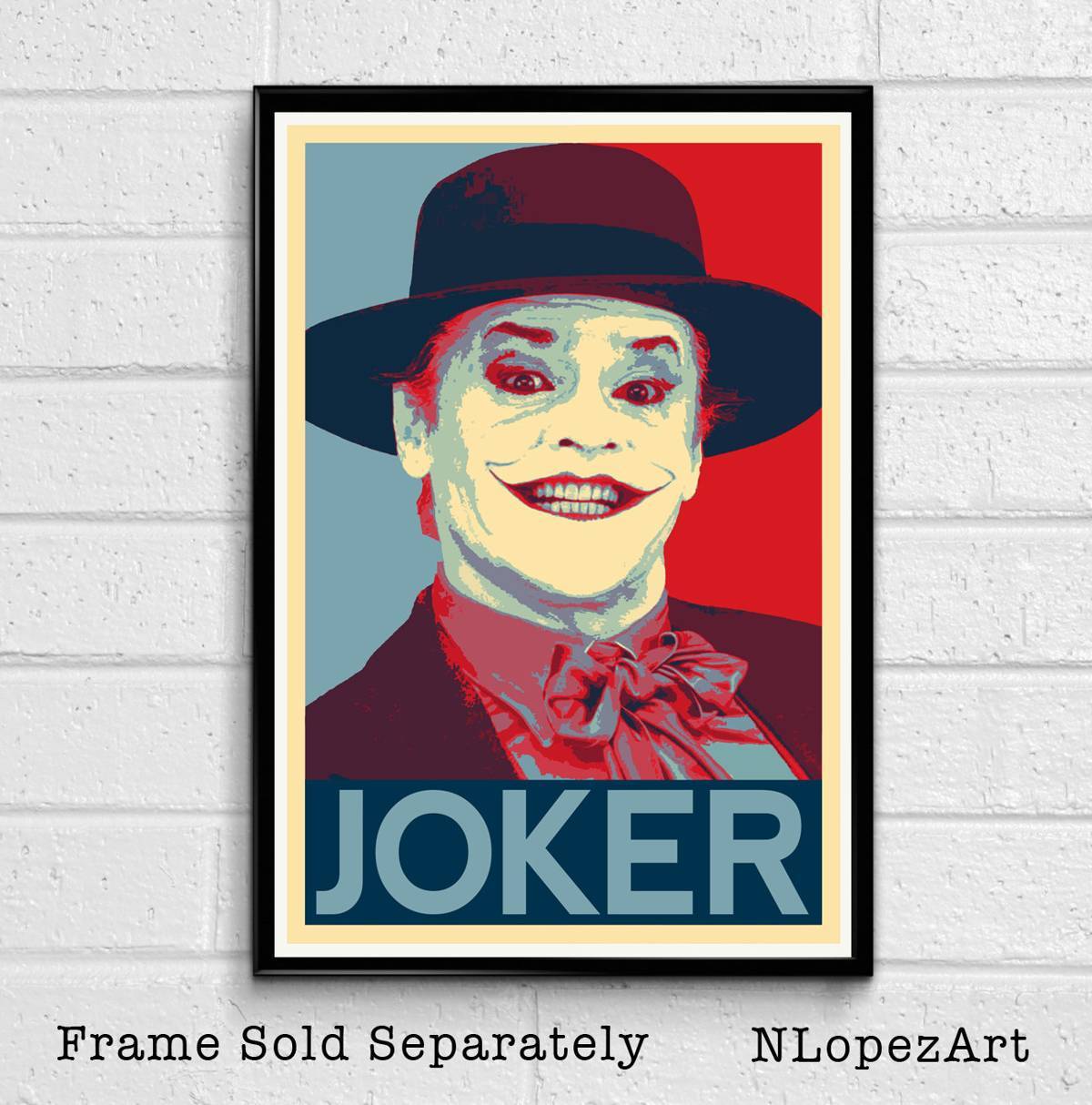 The Joker Jack Nicholson Illustration #4 - Batman Film Superhero Movie Clown - Poster | Canvas Wall Art Print