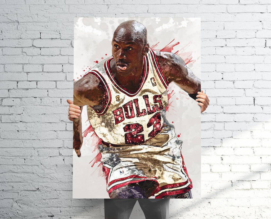 Michael Jordan Chicago Bulls Sports Art Print, Basketball, Sports Decor – Poster | Canvas Wall Art Print