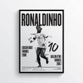 Ronaldinho Black &amp;Amp;Amp; White Brazilian Legend Football Football Print - Poster | Canvas Wall Art Print