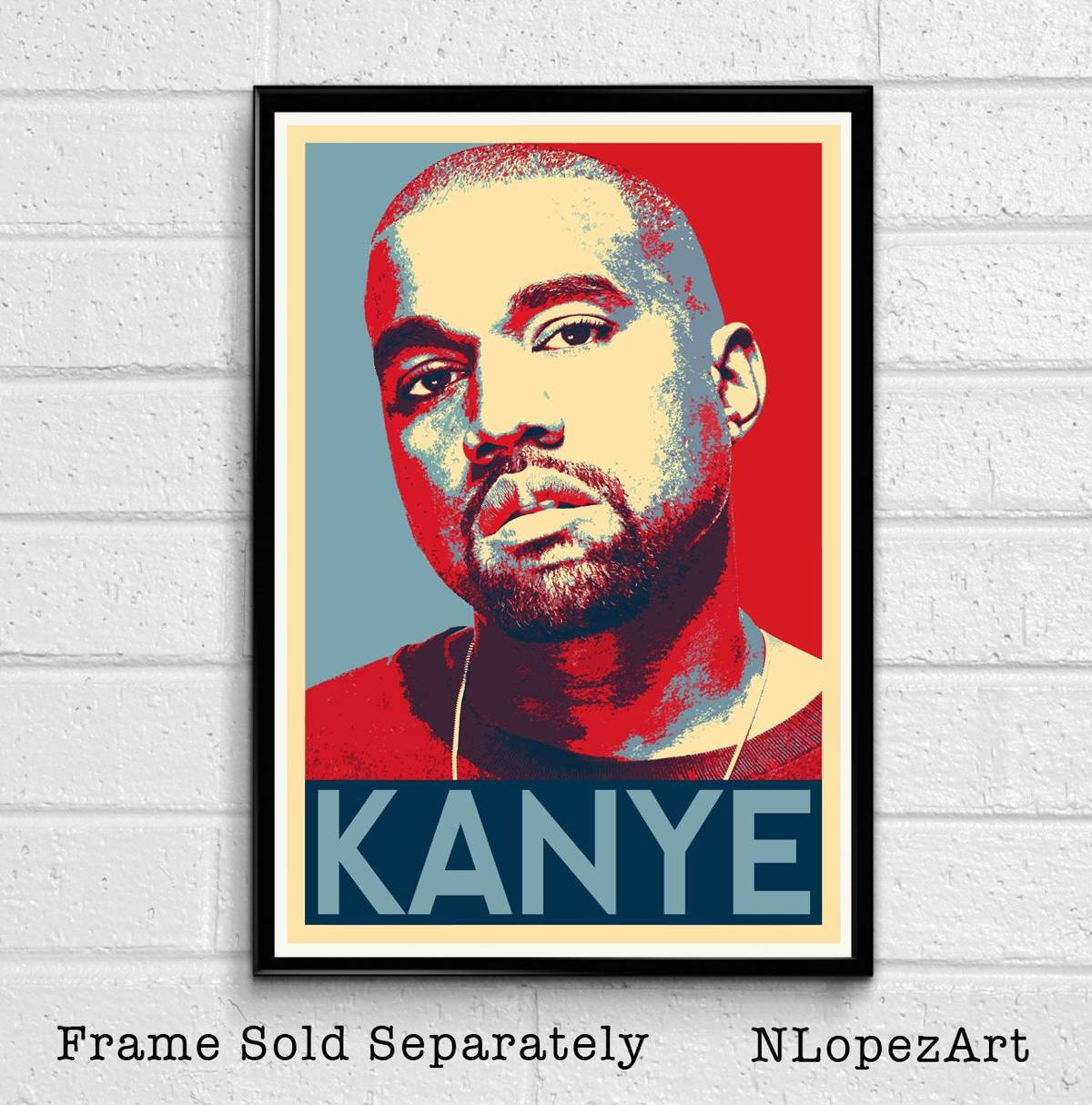 Kanye West Illustration - Rapper Musician Rap Hip Hop Yeezy - Poster | Canvas Wall Art Print
