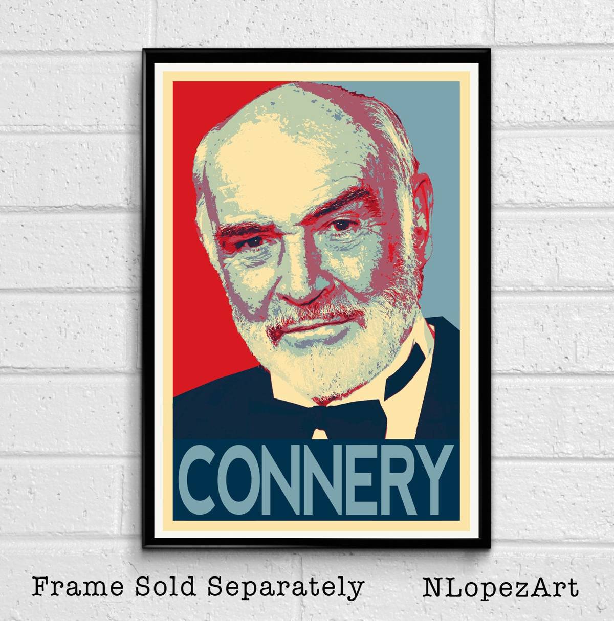 Sean Connery Illustration - Scottish Actor Icon Film Movie - Poster | Canvas Wall Art Print