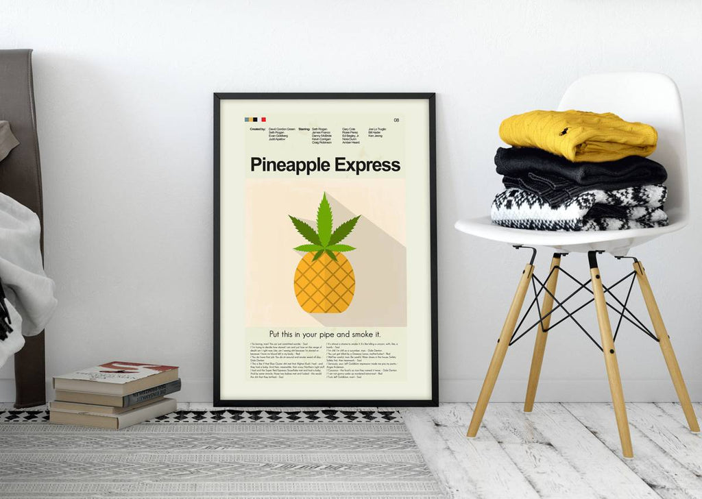 Pineapple Express Mid-Century Modern Inspired Print - Poster | Canvas Wall Art Print