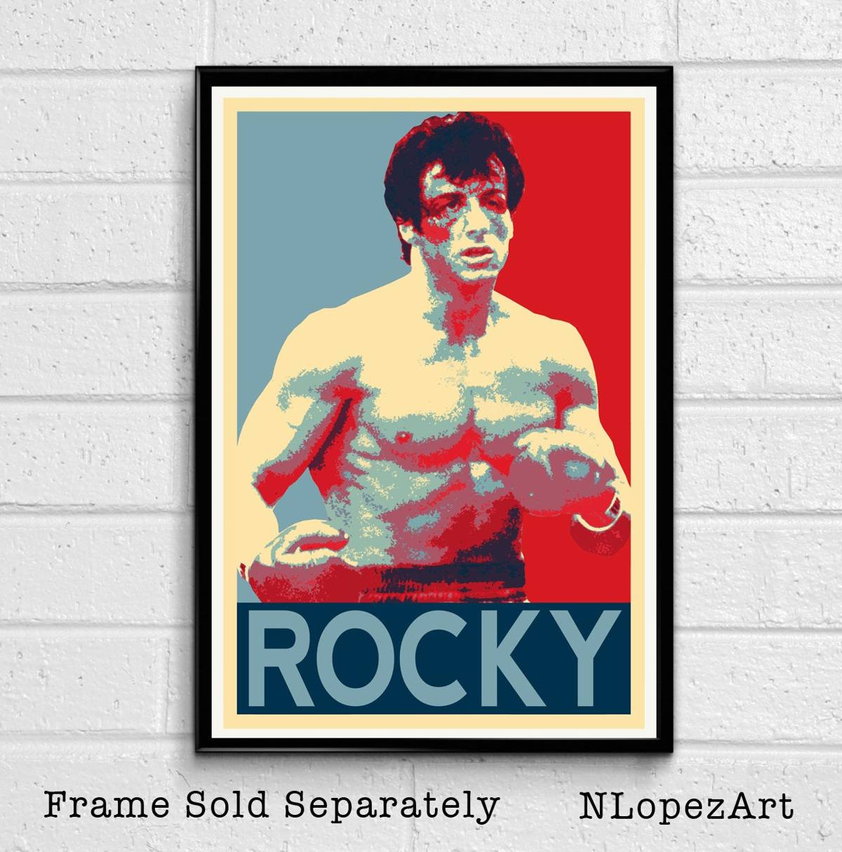 Rocky Illustration #2 - Sylvester Stallone Rambo Boxing Film Actor Movie - Poster | Canvas Wall Art Print